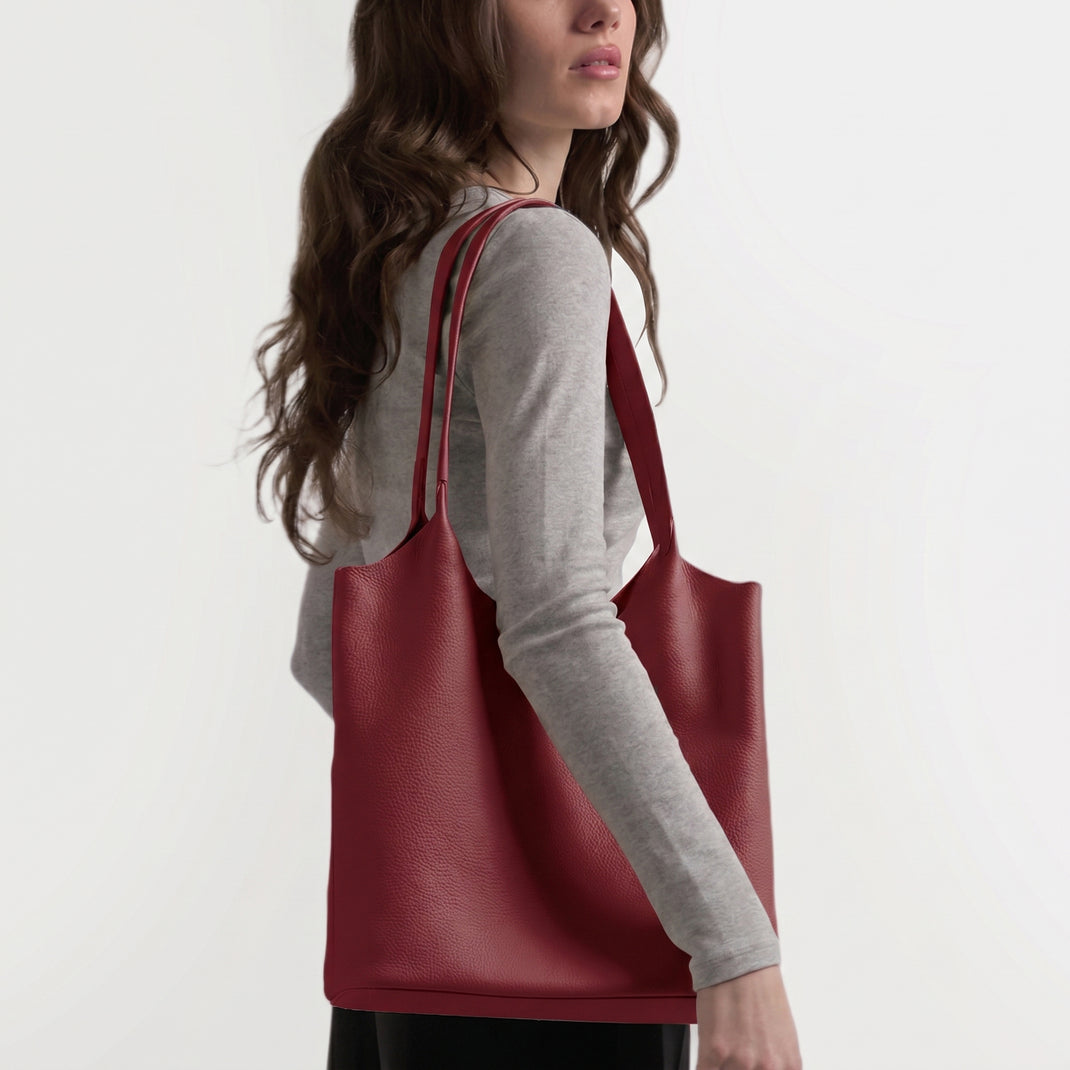 Mia Large Shopper Tote Garnet Red
