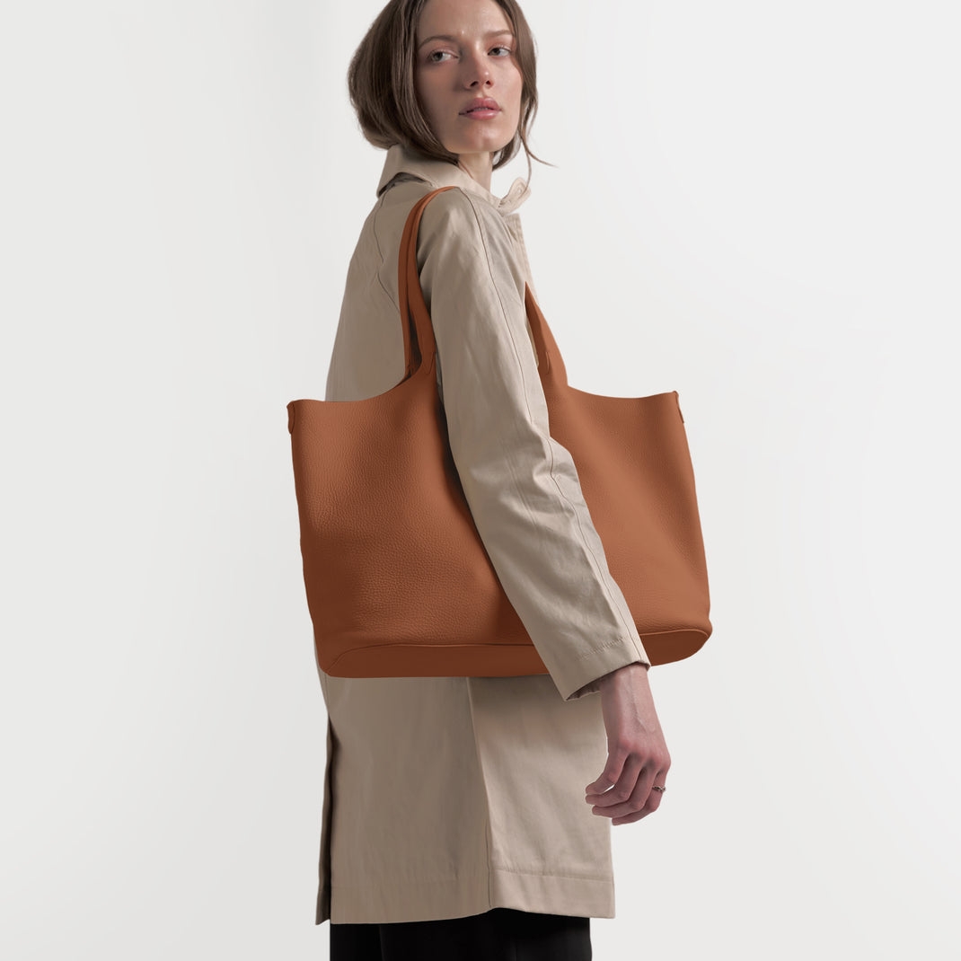 Mia Horizontal Tote Saddle Brown