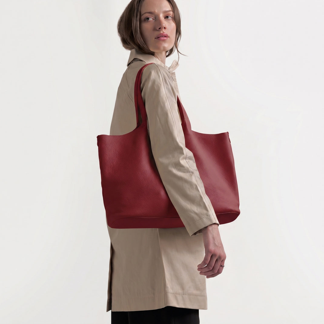 Sac fourre-tout horizontal Mia Rouge Grenat