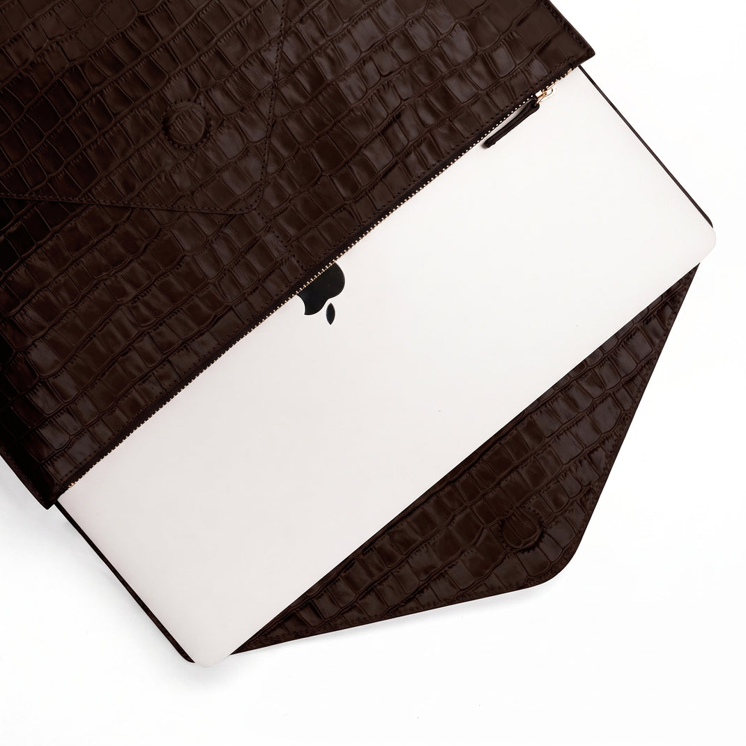 Laptop Envelope Organizer Brown Croc