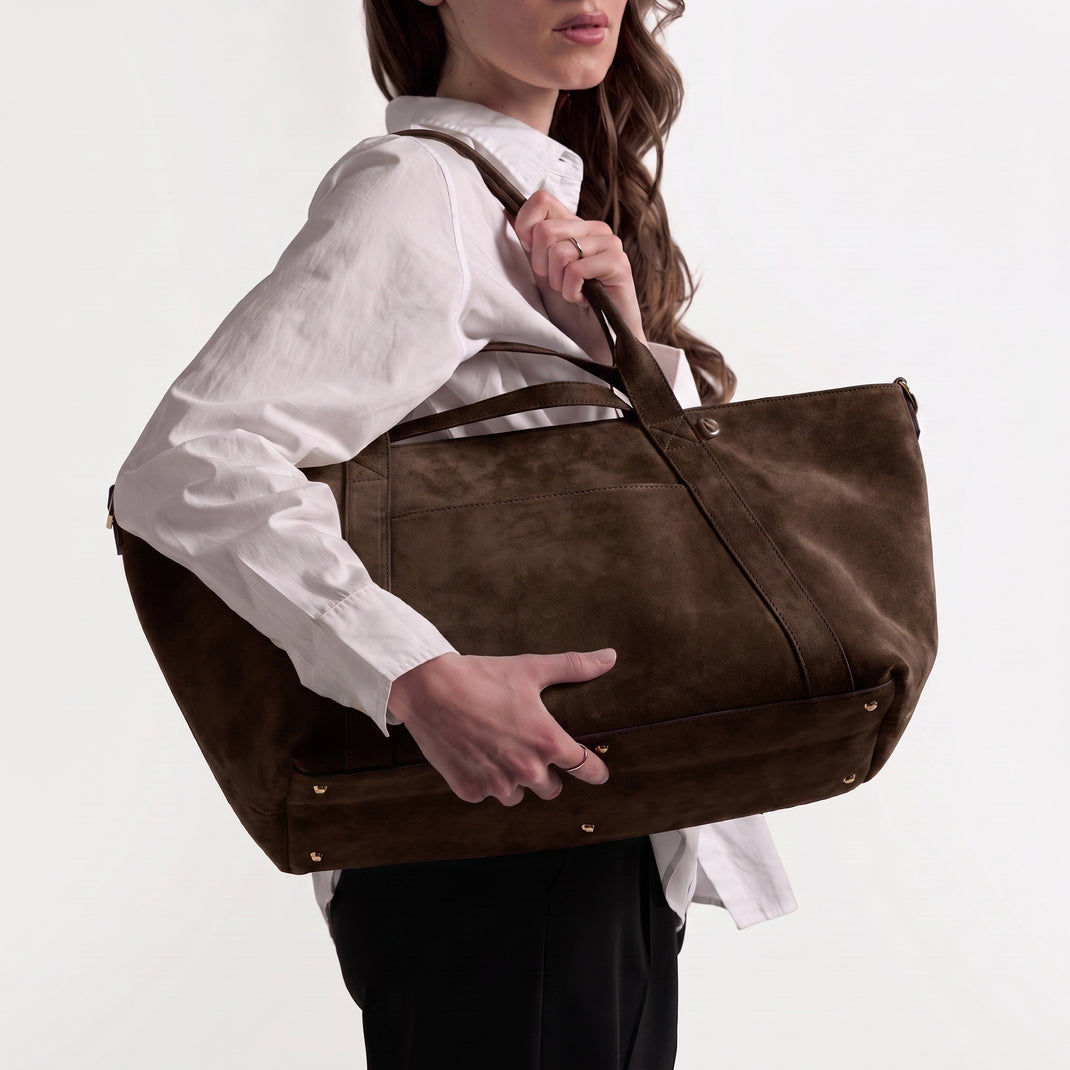 Transit Small Travel Tote Tobacco Suede