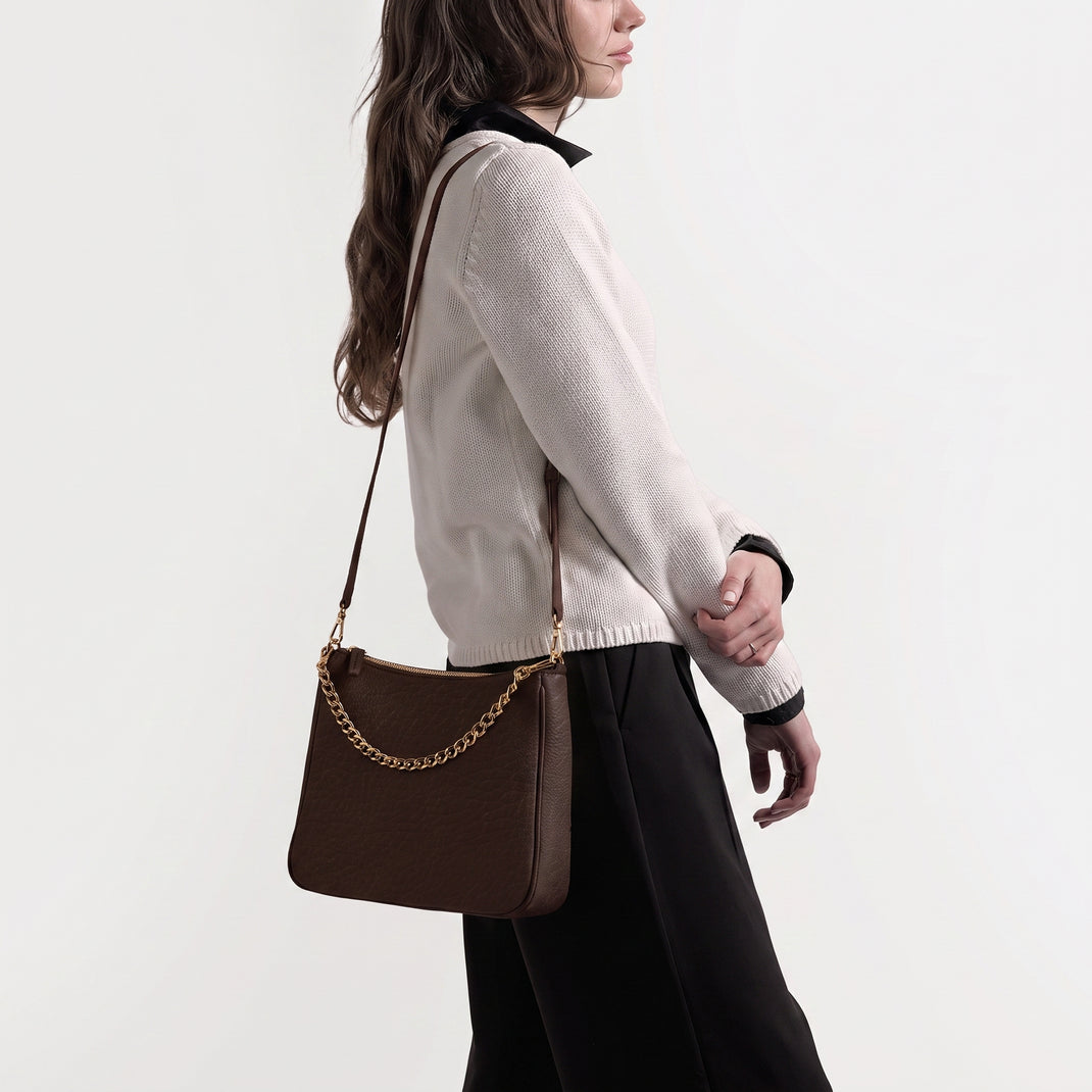 Greta Chain Medium Crossbody Umber