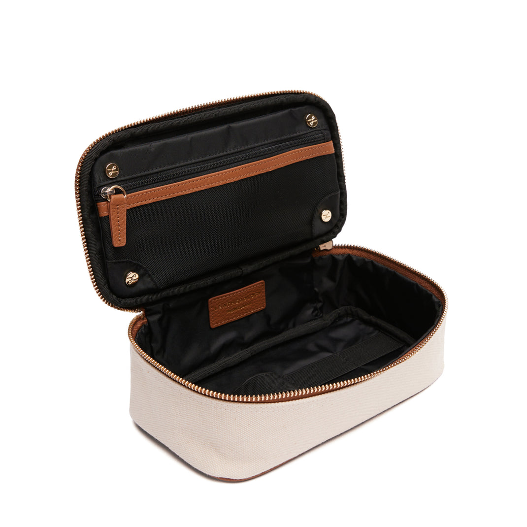 Organizador de viaje mediano de lona Lona natural/Marrón silla de montar