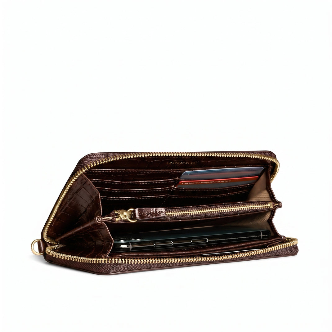 Klyde Continental Wallet Brown Croc