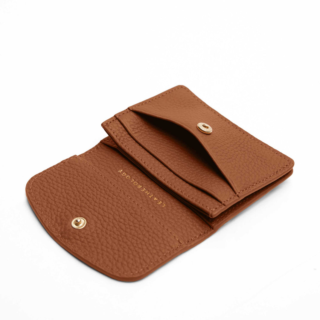 Nina Slim Card Case Saddle Brown