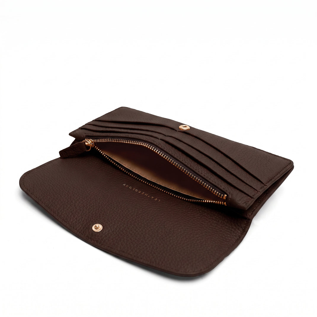 Nina Slim Long Wallet Umber