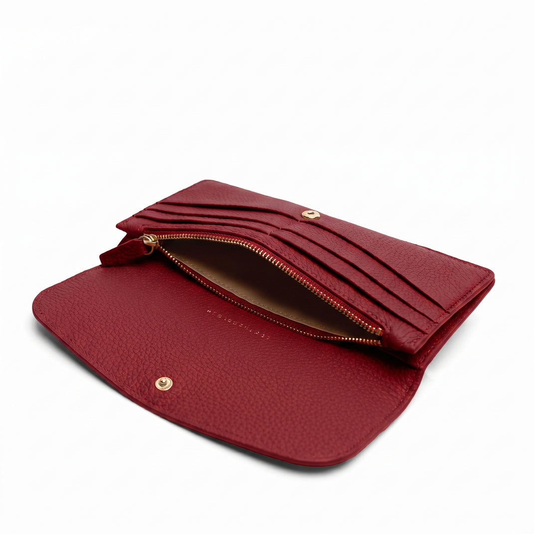 Nina Slim Long Wallet Garnet Red