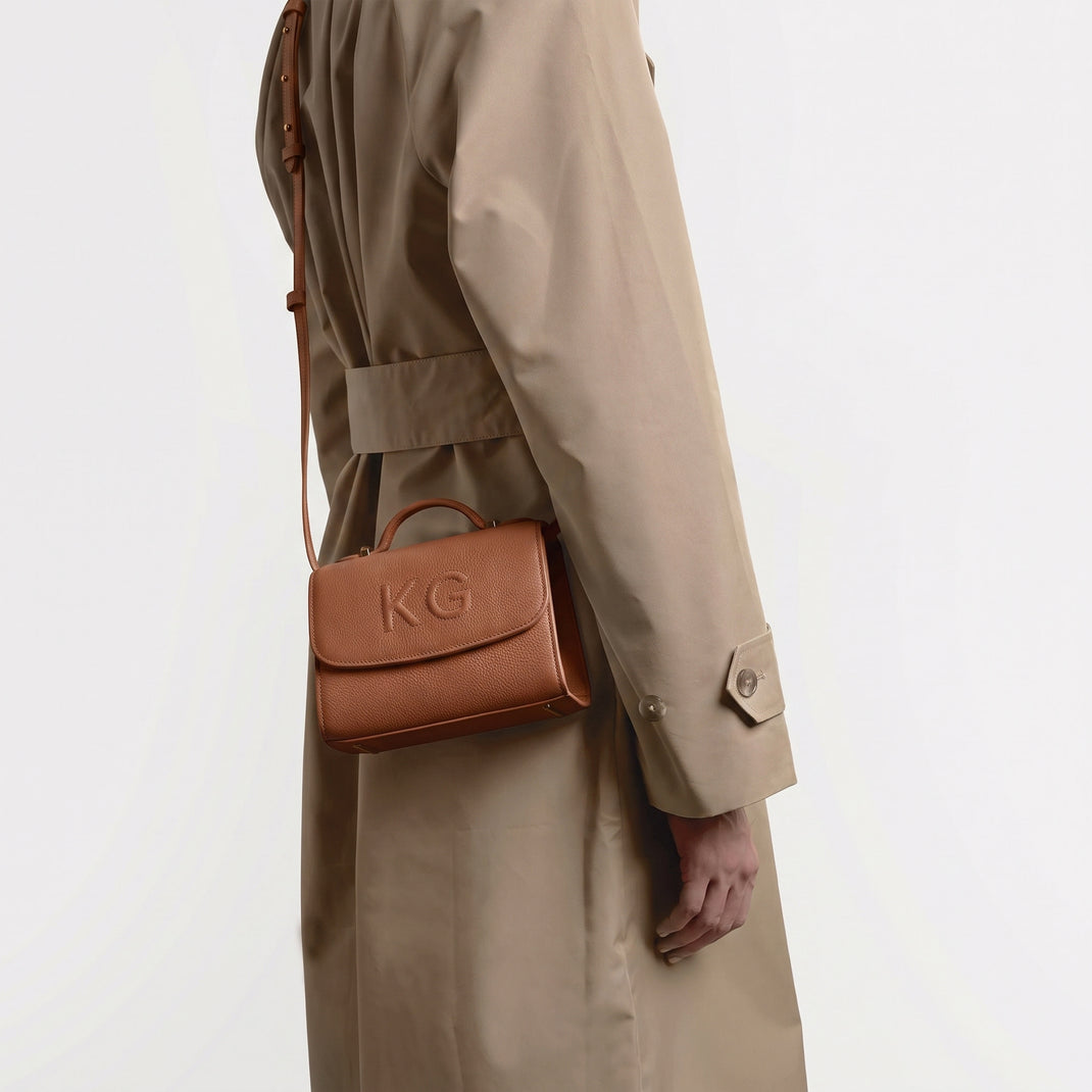 Margot Top Handle Crossbody Saddle Brown