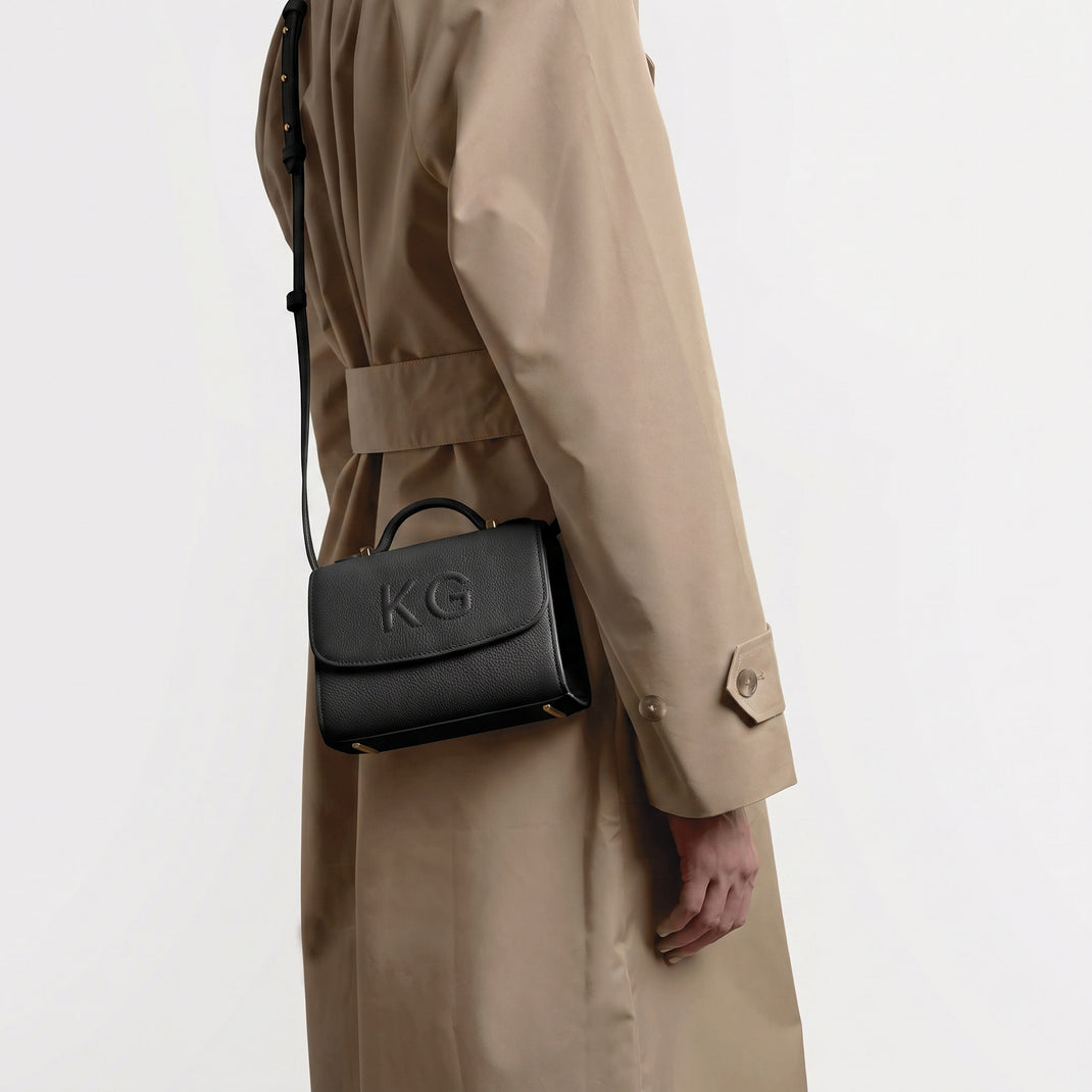 Margot Top Handle Crossbody Black Pebble