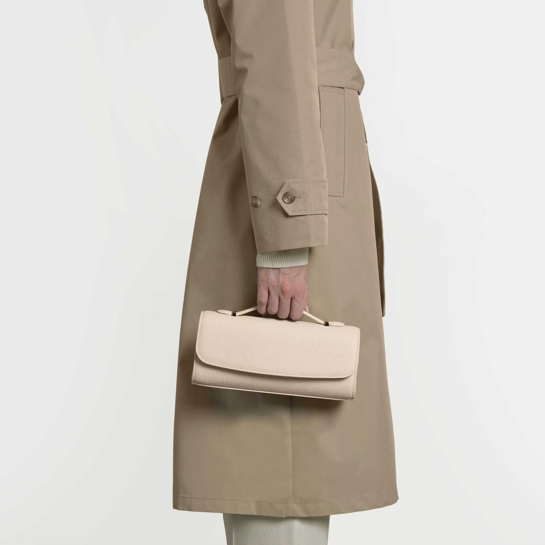 Margot Top Handle Clutch Sand