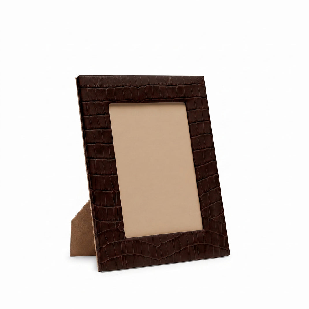 5X7 Photo Frame Brown Croc