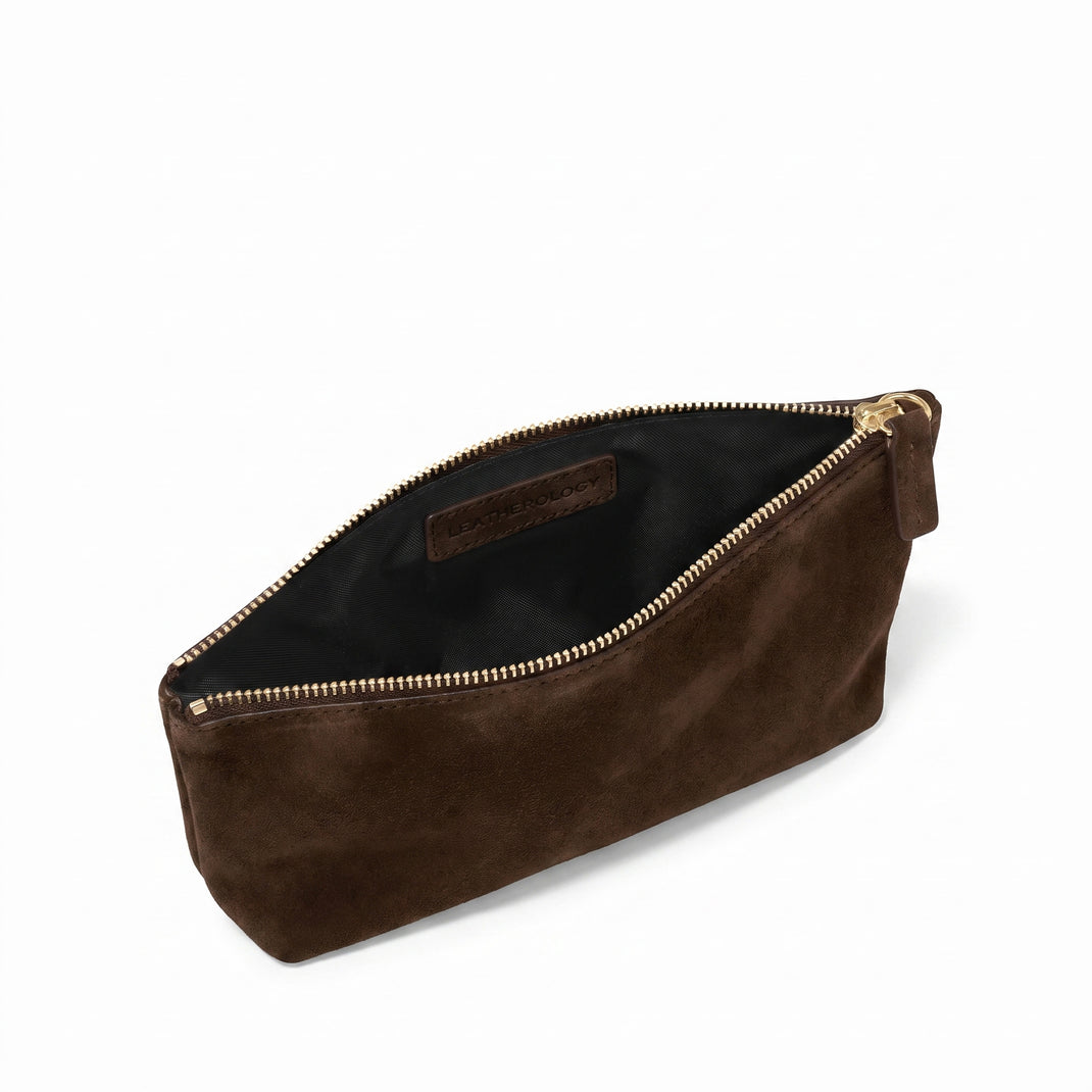 Small Accessories Pouch Tobacco Suede