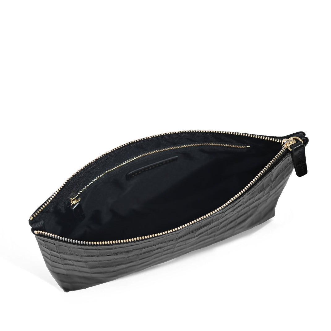 Medium Accessories Pouch Black Croc