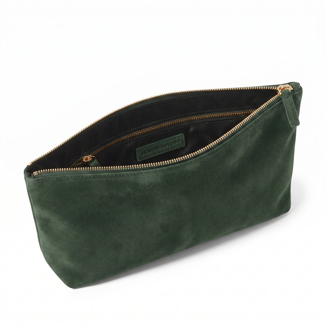Large Accessories Pouch Juniper Suede