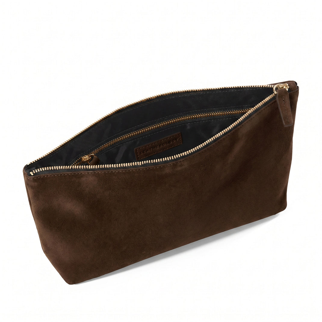 Large Accessories Pouch Tobacco Suede