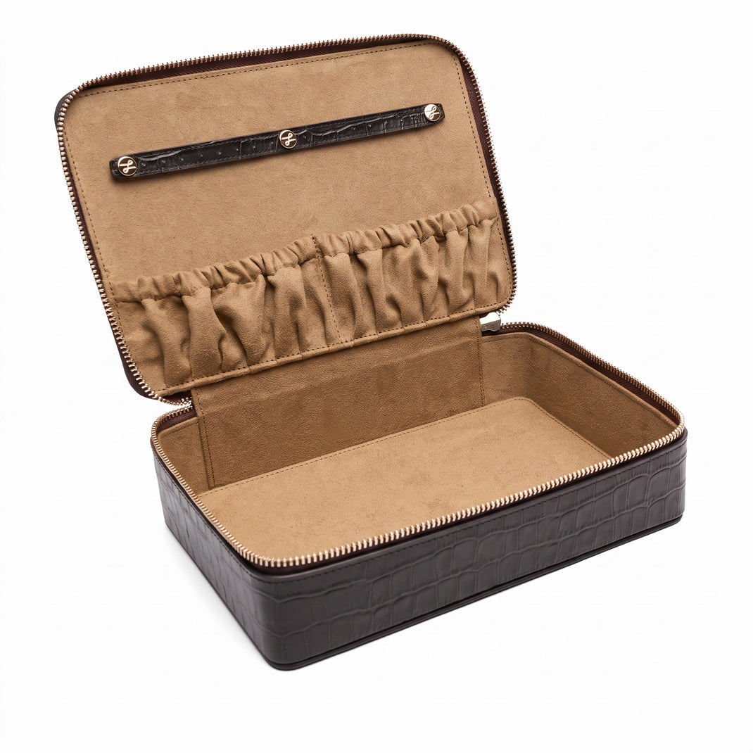 Large Accessories Organizer Black Croc