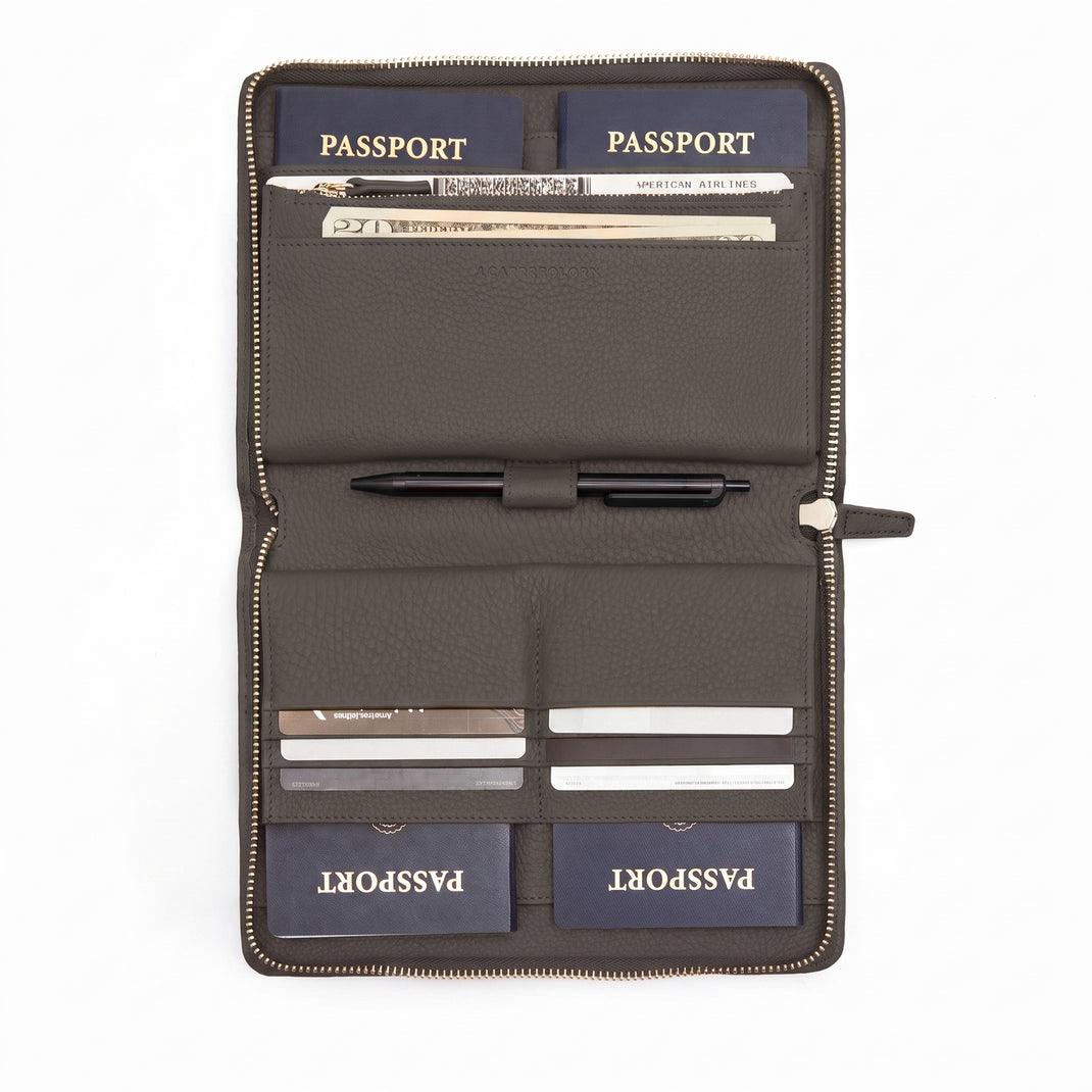 Family Passport Holder Driftwood
