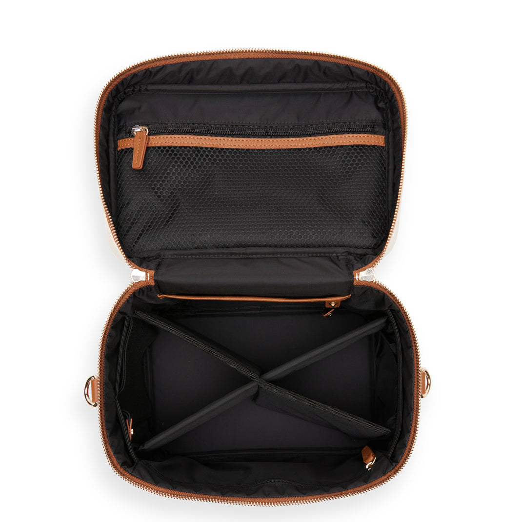 Estuche de viaje XL Lona natural/Marrón silla de montar