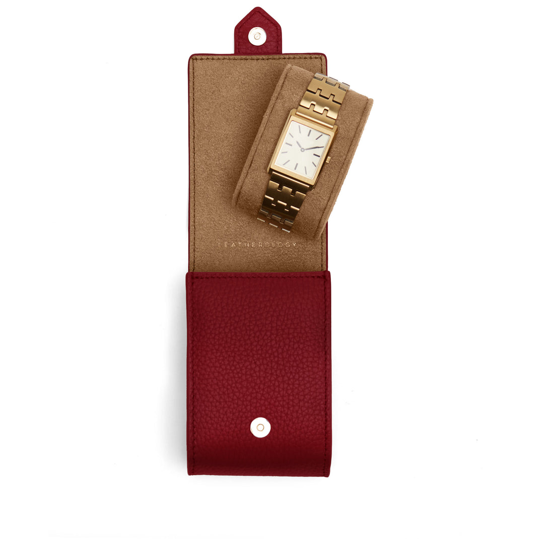 Travel Single Watch Pouch Garnet Red