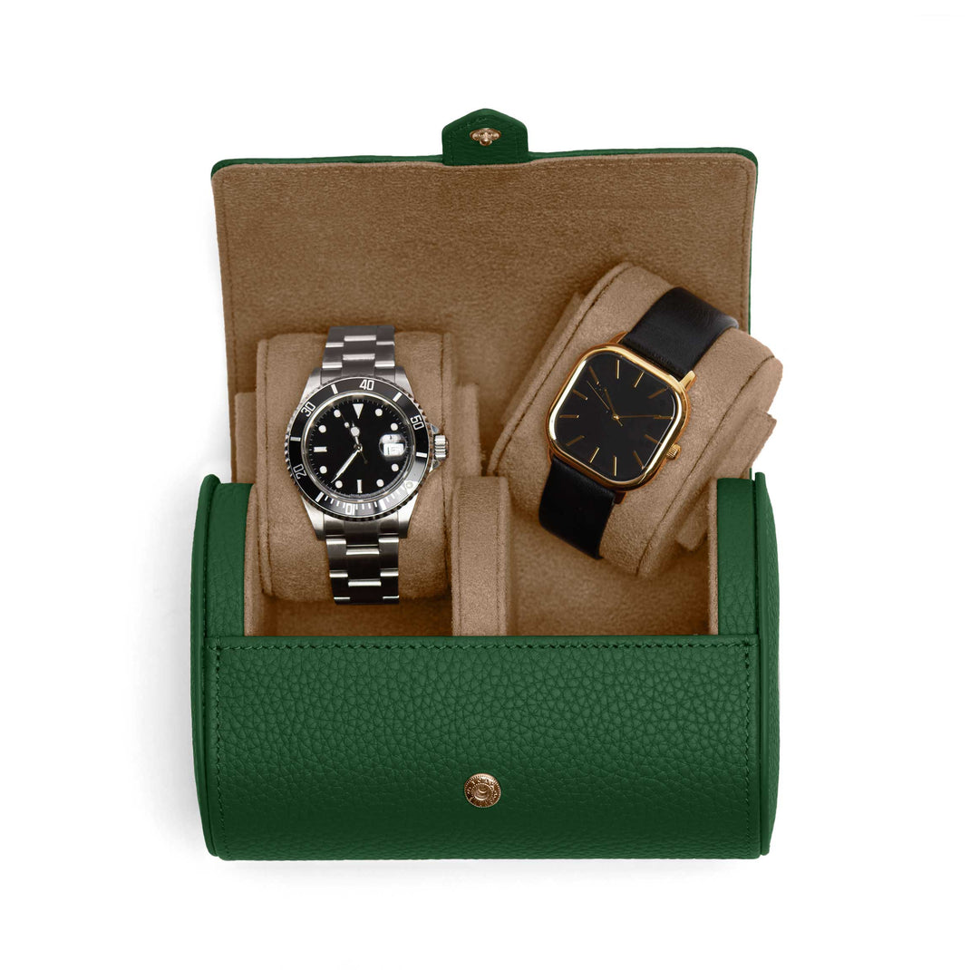 Travel Double Watch Roll Fairway Green