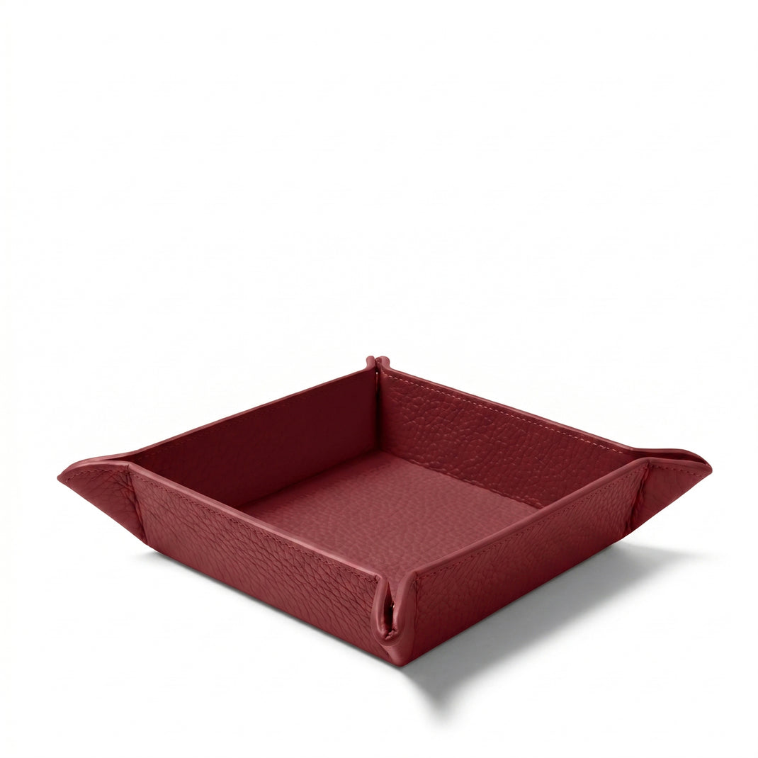 Square Valet Tray Garnet Red