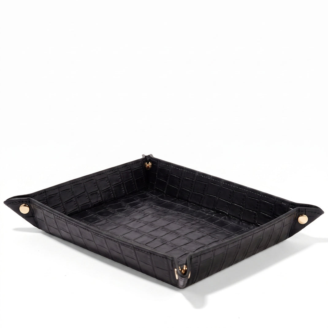 Rectangle Valet Tray Black Croc