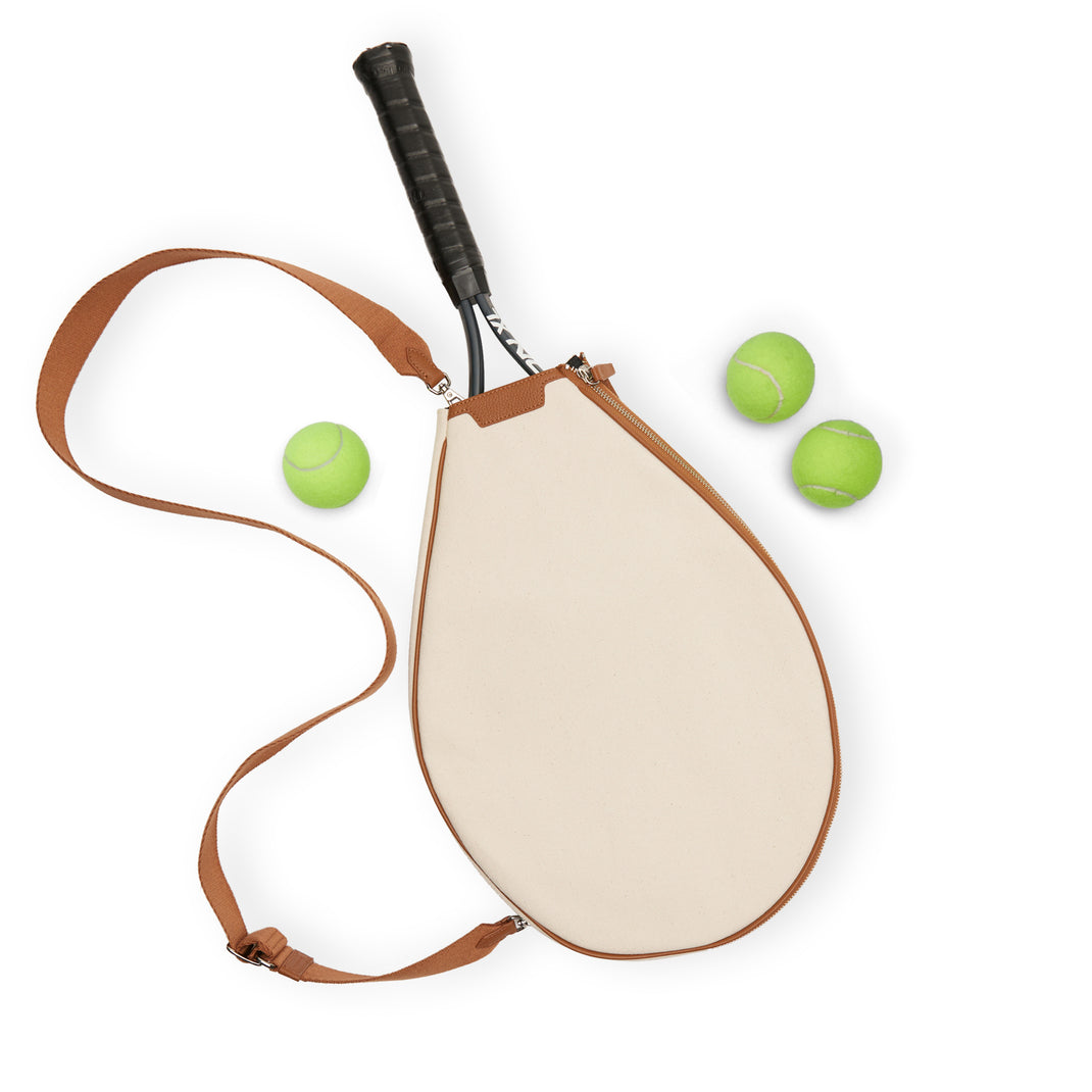 Tennis Sling Natural Canvas/Saddle Brown