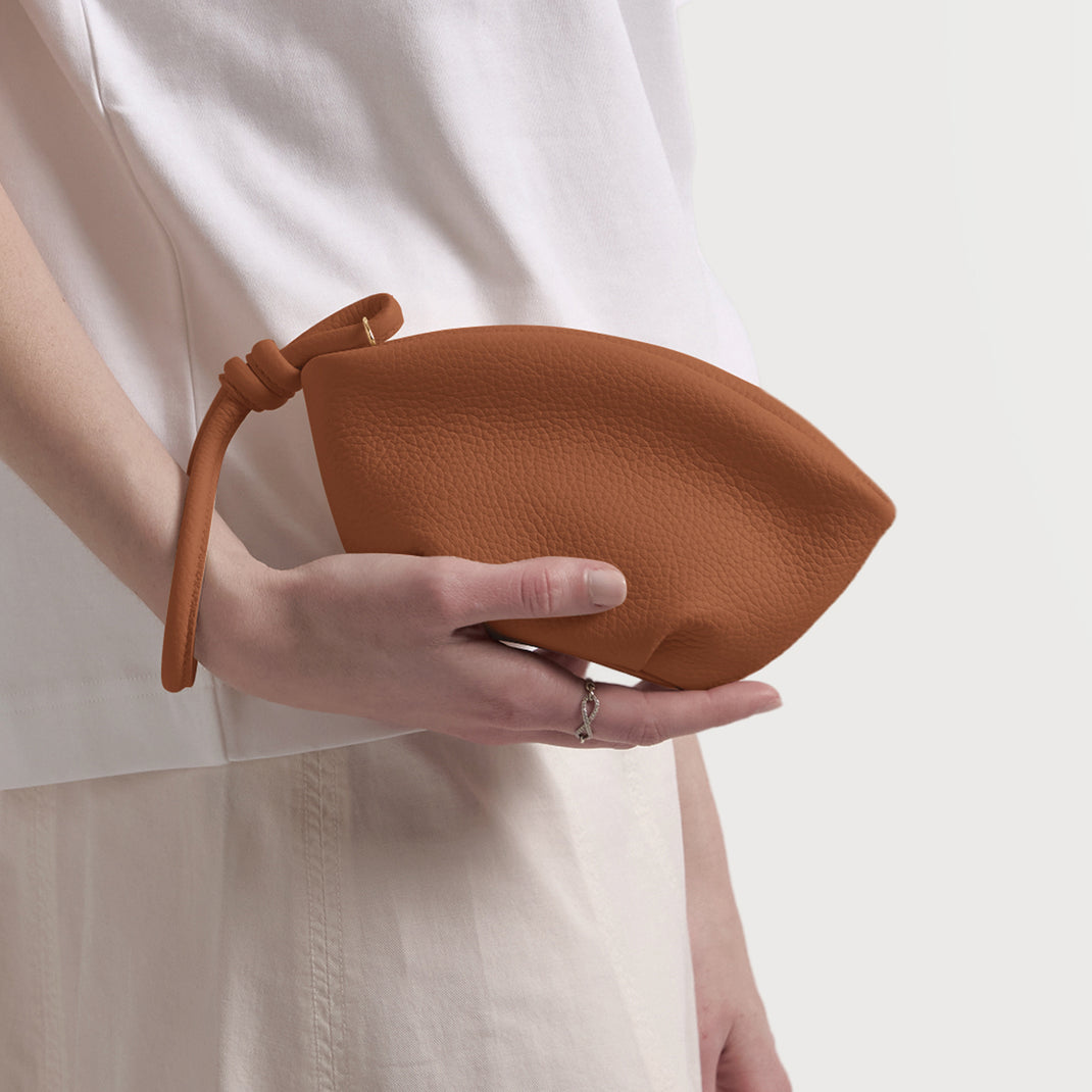 Petite Dumpling Pouch Saddle Brown