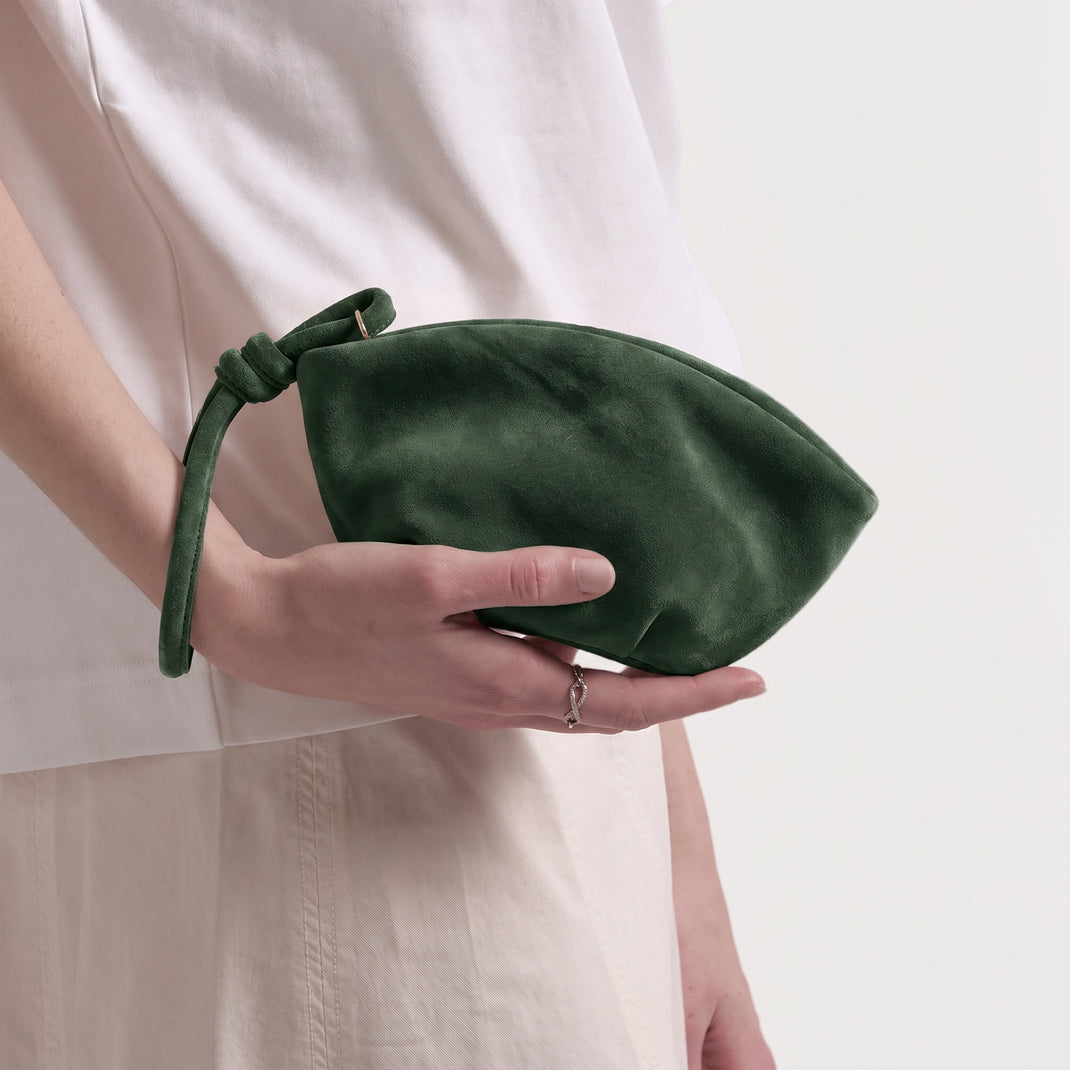 Petite Dumpling Pouch Juniper Suede