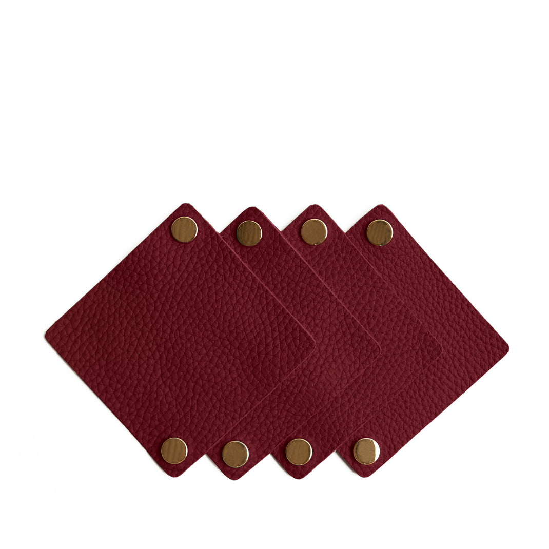 Snap Cord Wrap, Set of 4 Garnet Red