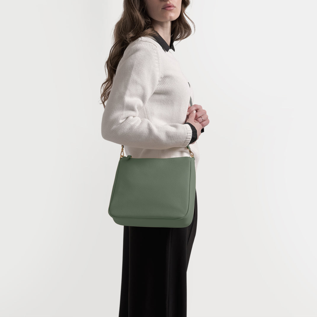 Greta Chain Medium Crossbody Moss