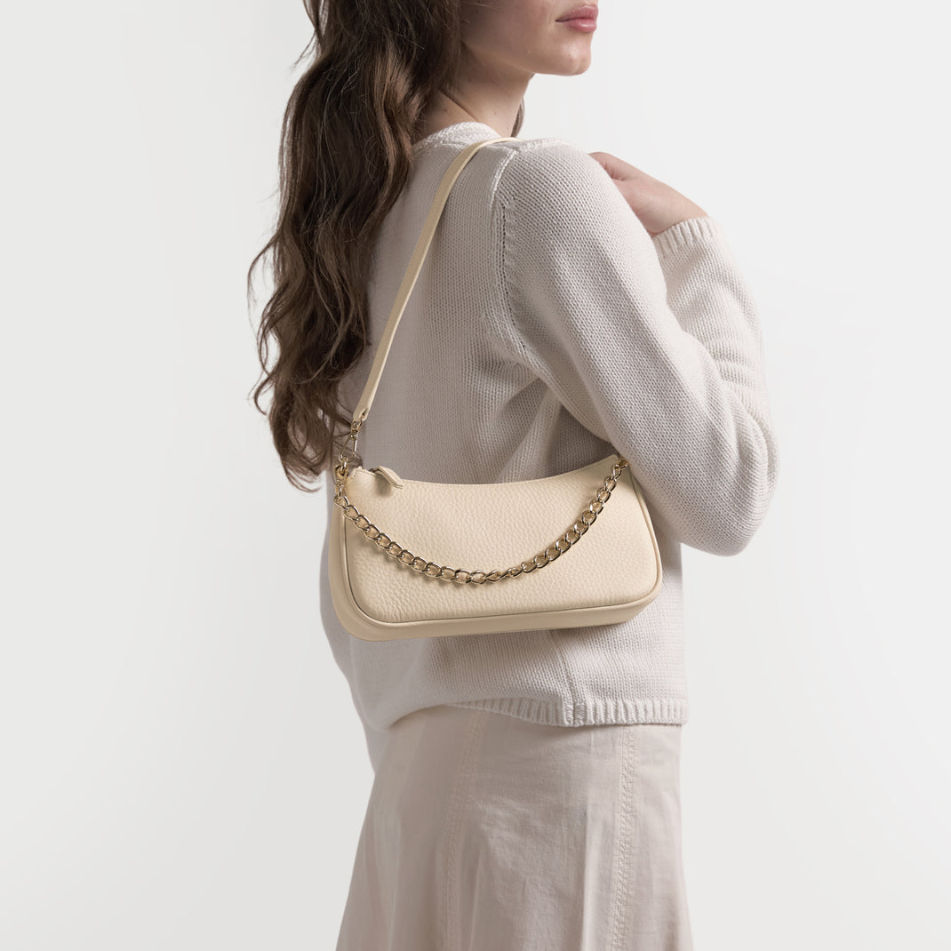 Greta Chain Small Pochette Sand