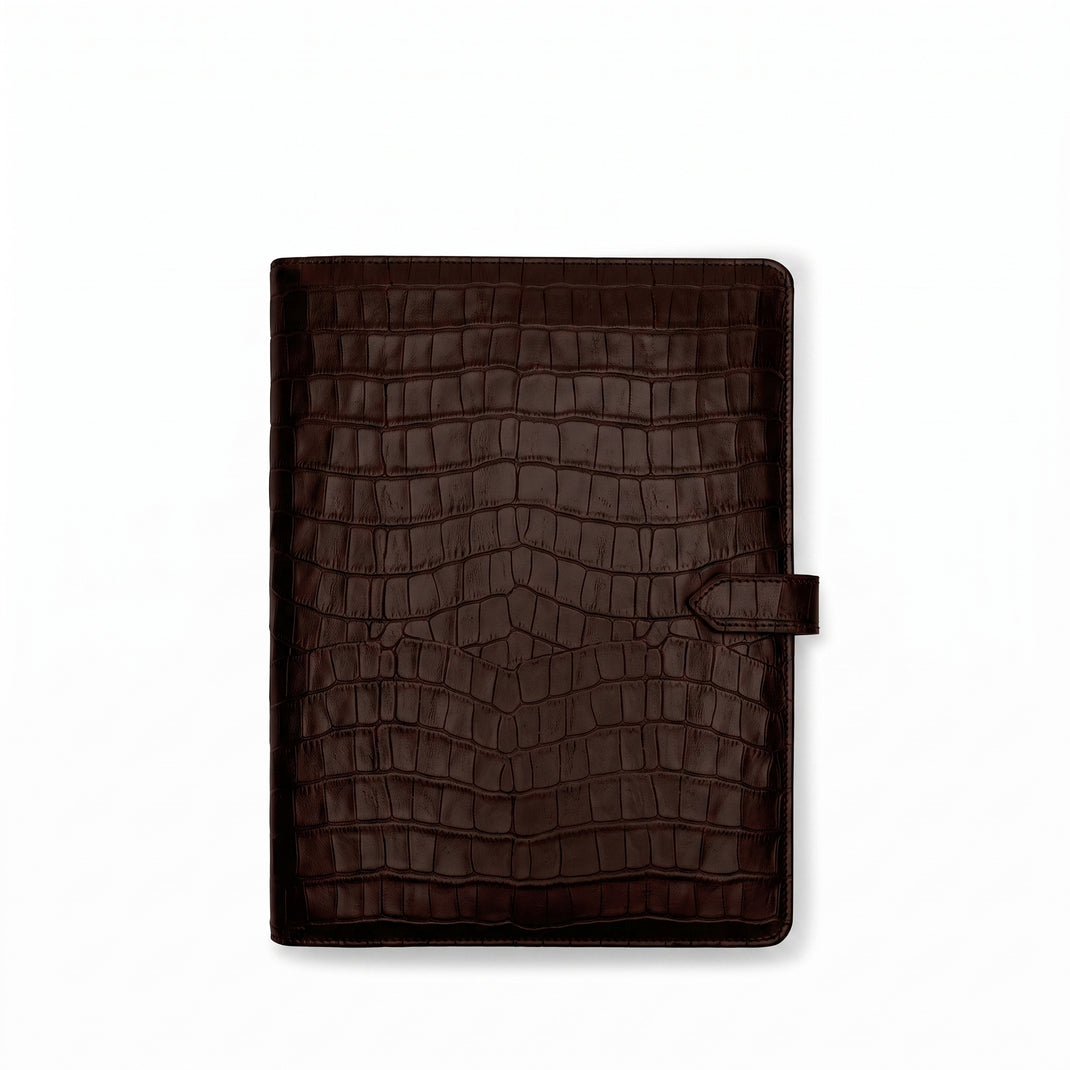 B5 Snap Padfolio Brown Croc
