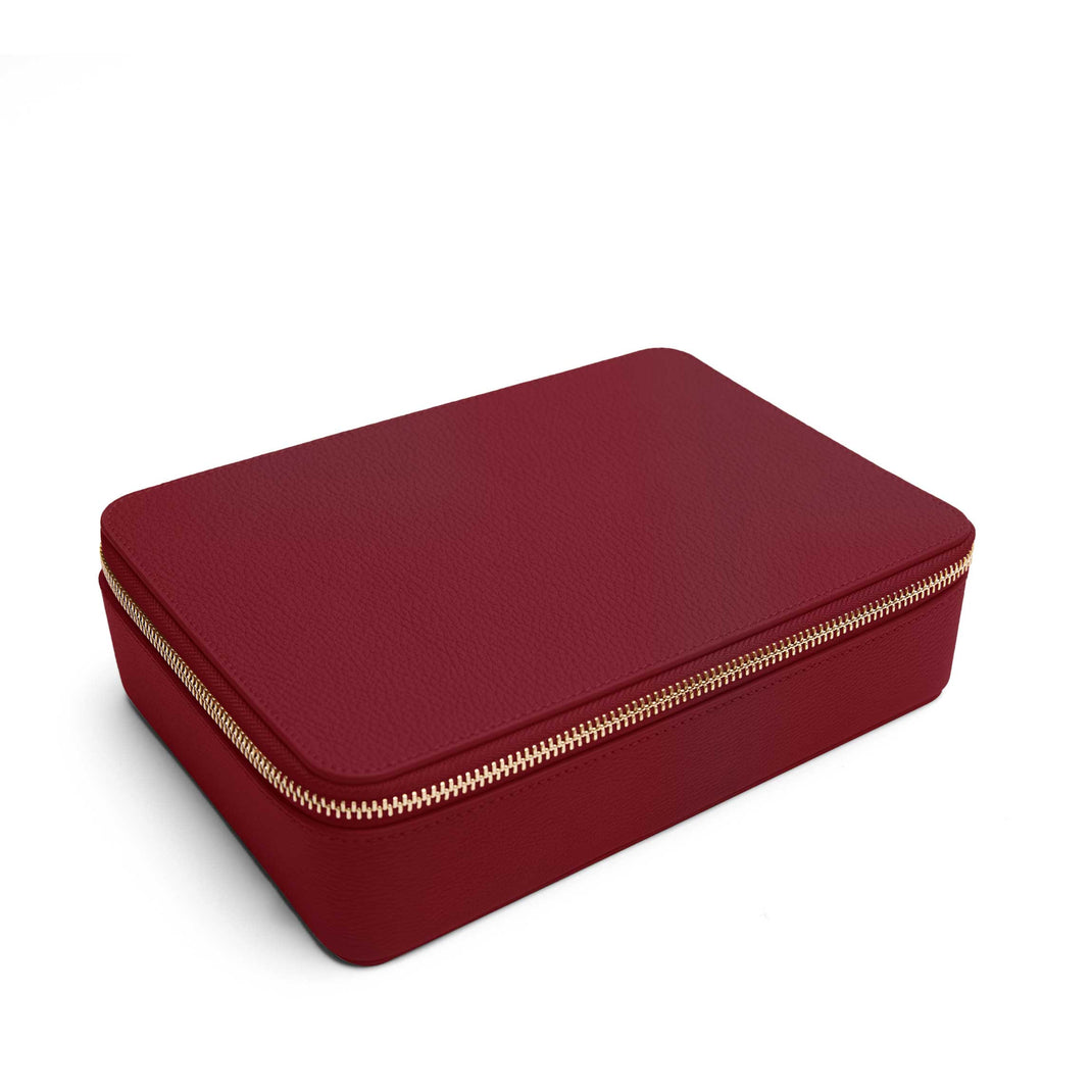 Large Jewelry Zip Case Garnet Red