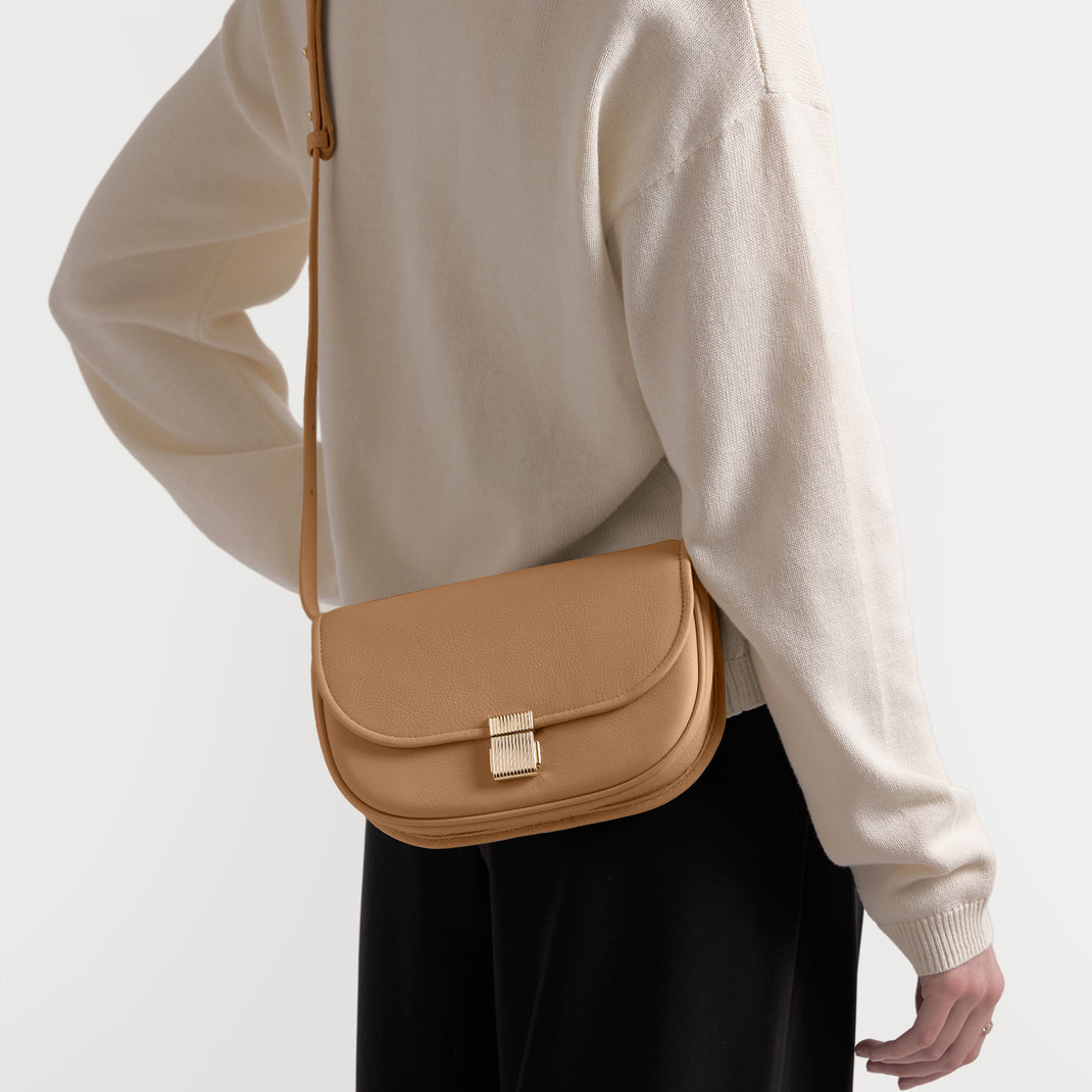 Katy Small Saddle Crossbody Camel
