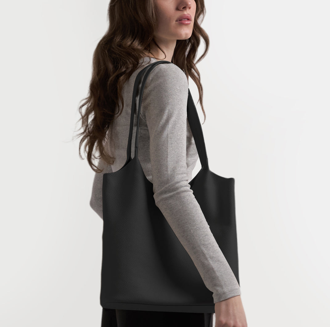 Mia Large Shopper Tote Black Pebble