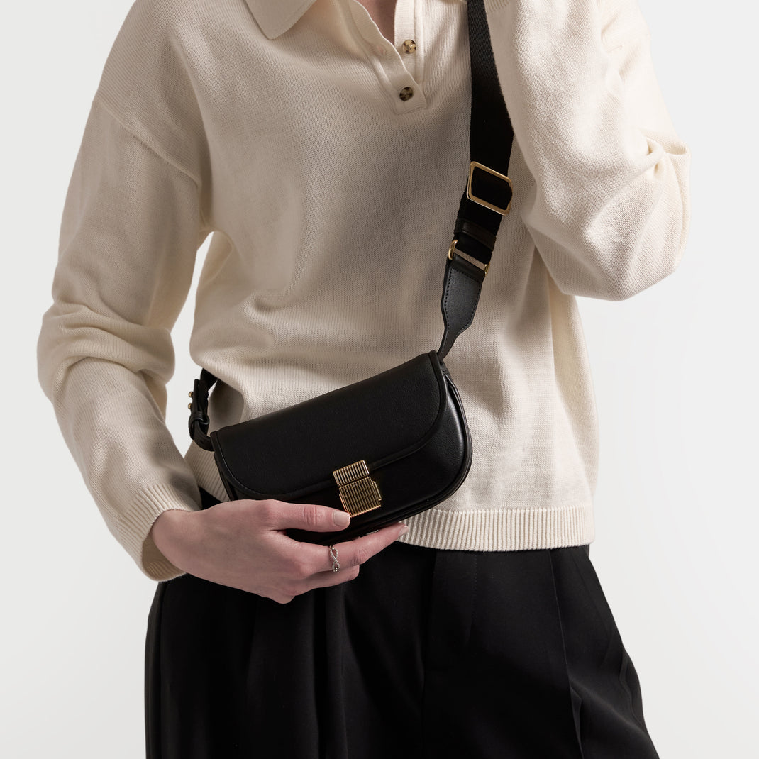 Mini sac banane Katy noir onyx