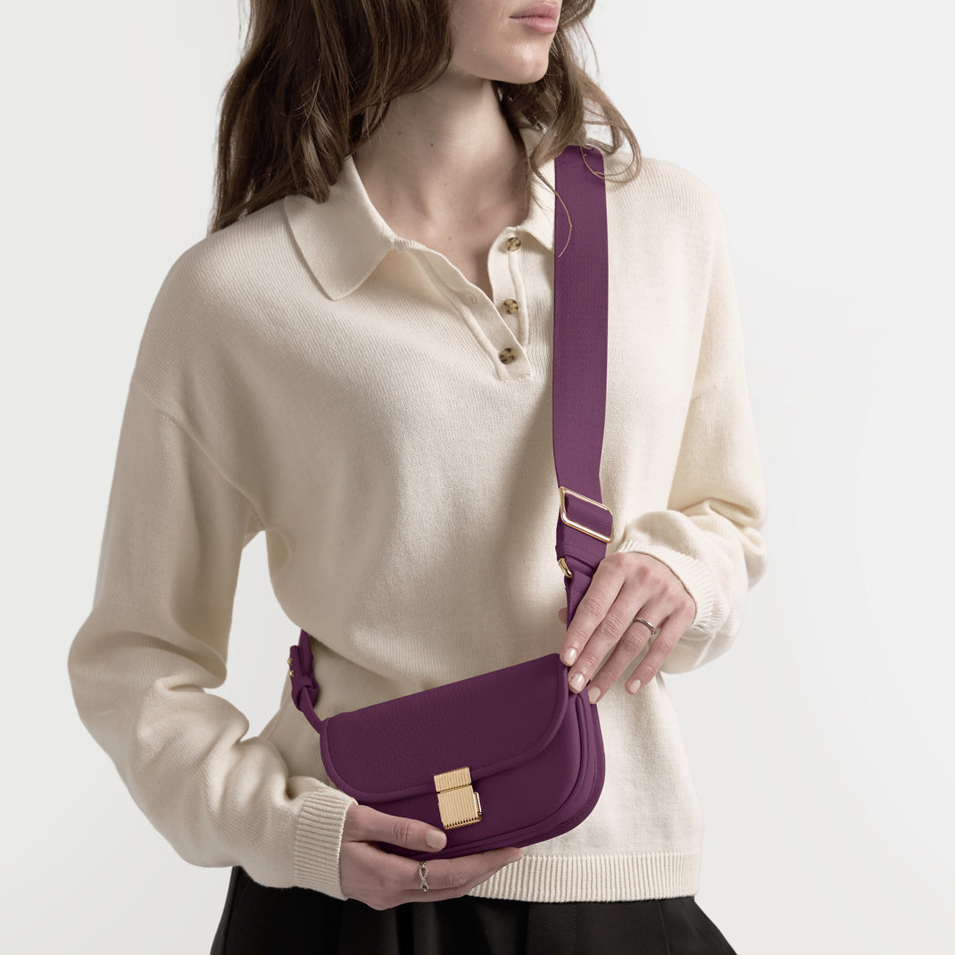 Mini sac banane Katy prune foncé