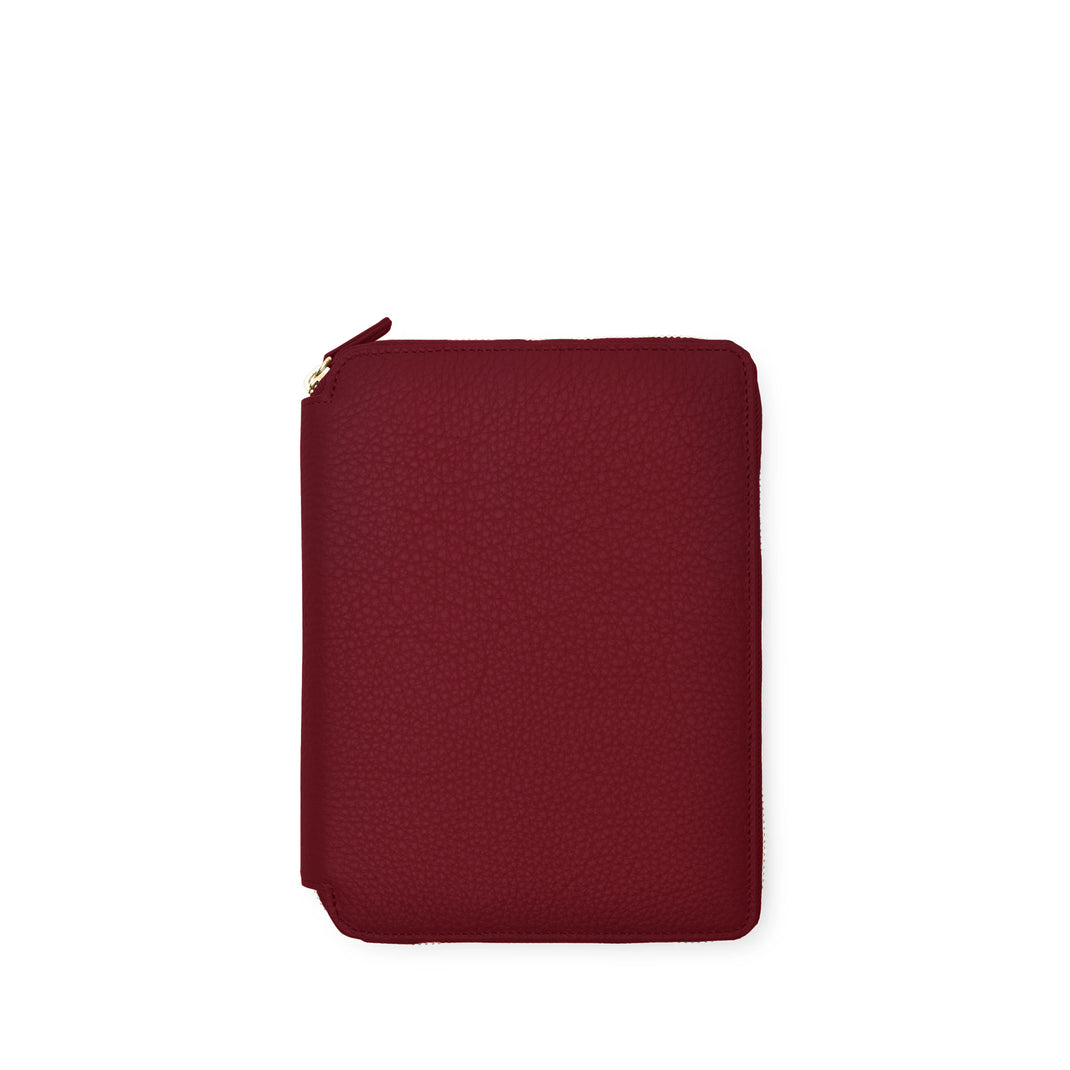 A5 Zippered Spiral Journal Garnet Red