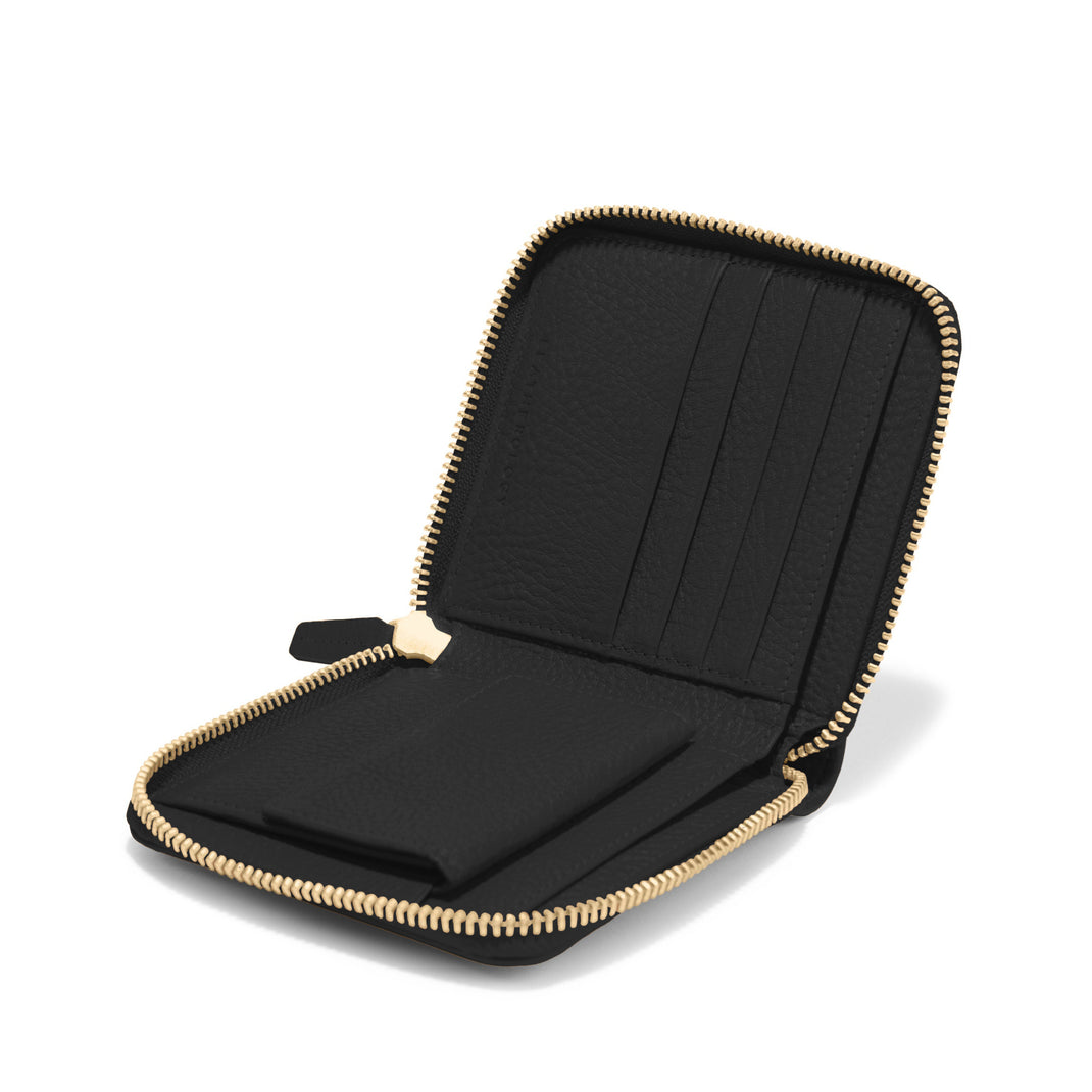 Small Zippered Wallet Black Pebble