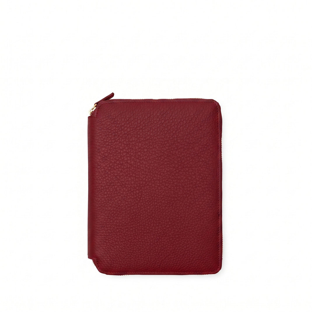 A5 Junior Zippered Padfolio Garnet Red