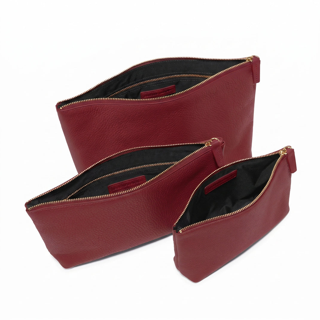 Standing Pouch Trio Garnet Red