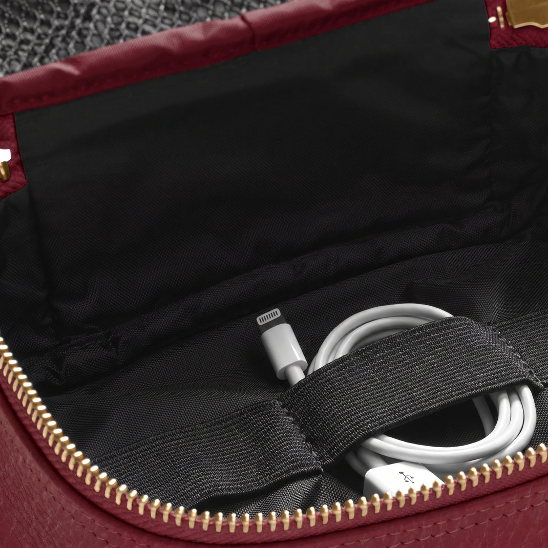 Small Tech Bag Organizer Garnet Red