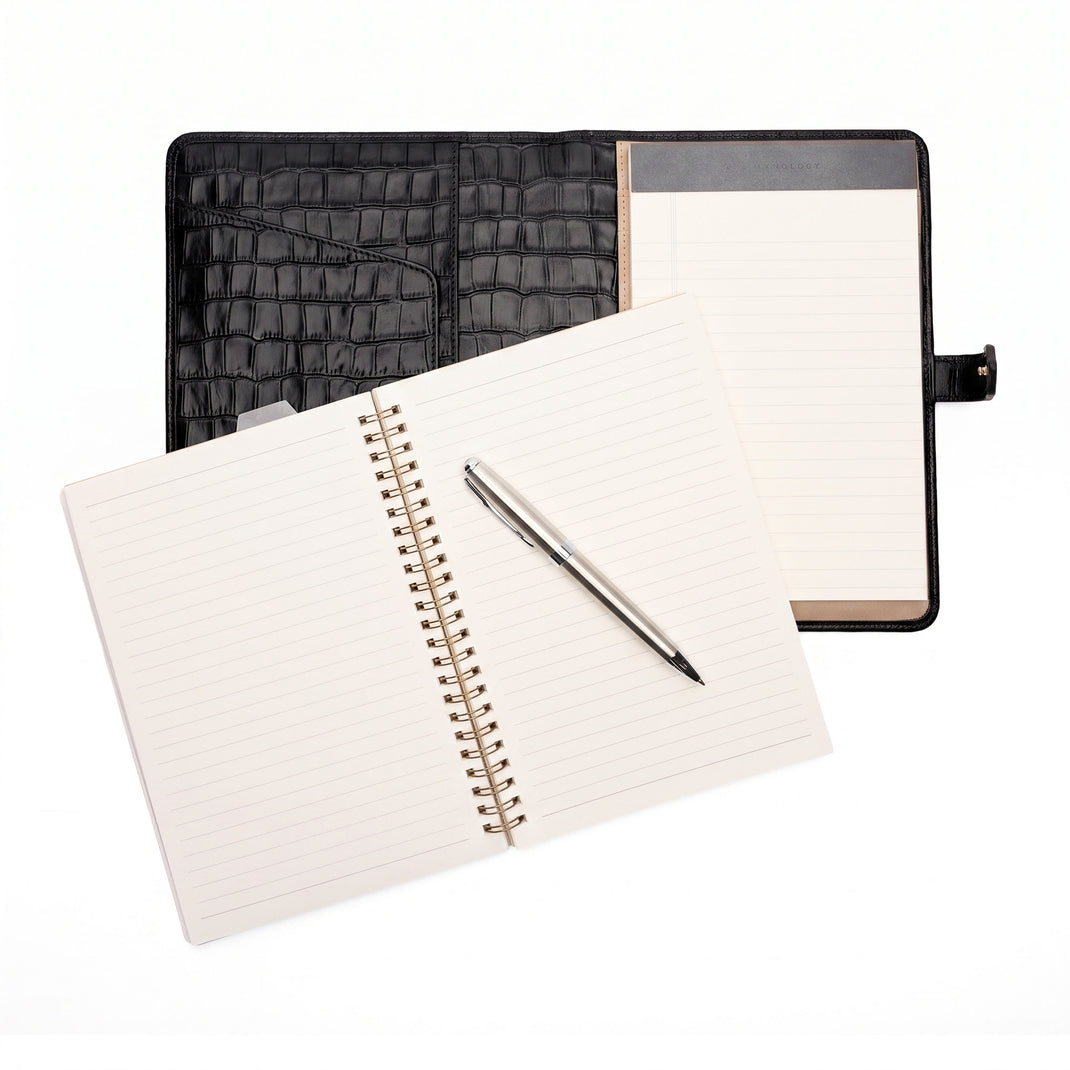 A5 2-in-1 Journal Gift Set Black Croc